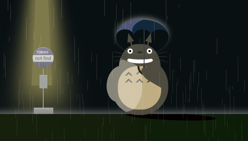 CSS3卡通人物下雨效果404页面模板 CSS3卡通人物下雨效果404页面模板