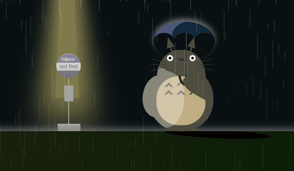 HTML卡通龙猫动态404页面模板 HTML卡通龙猫动态404页面模板
